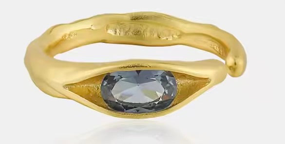 Natural Crystal Ring Variants: 18k Gold Plated