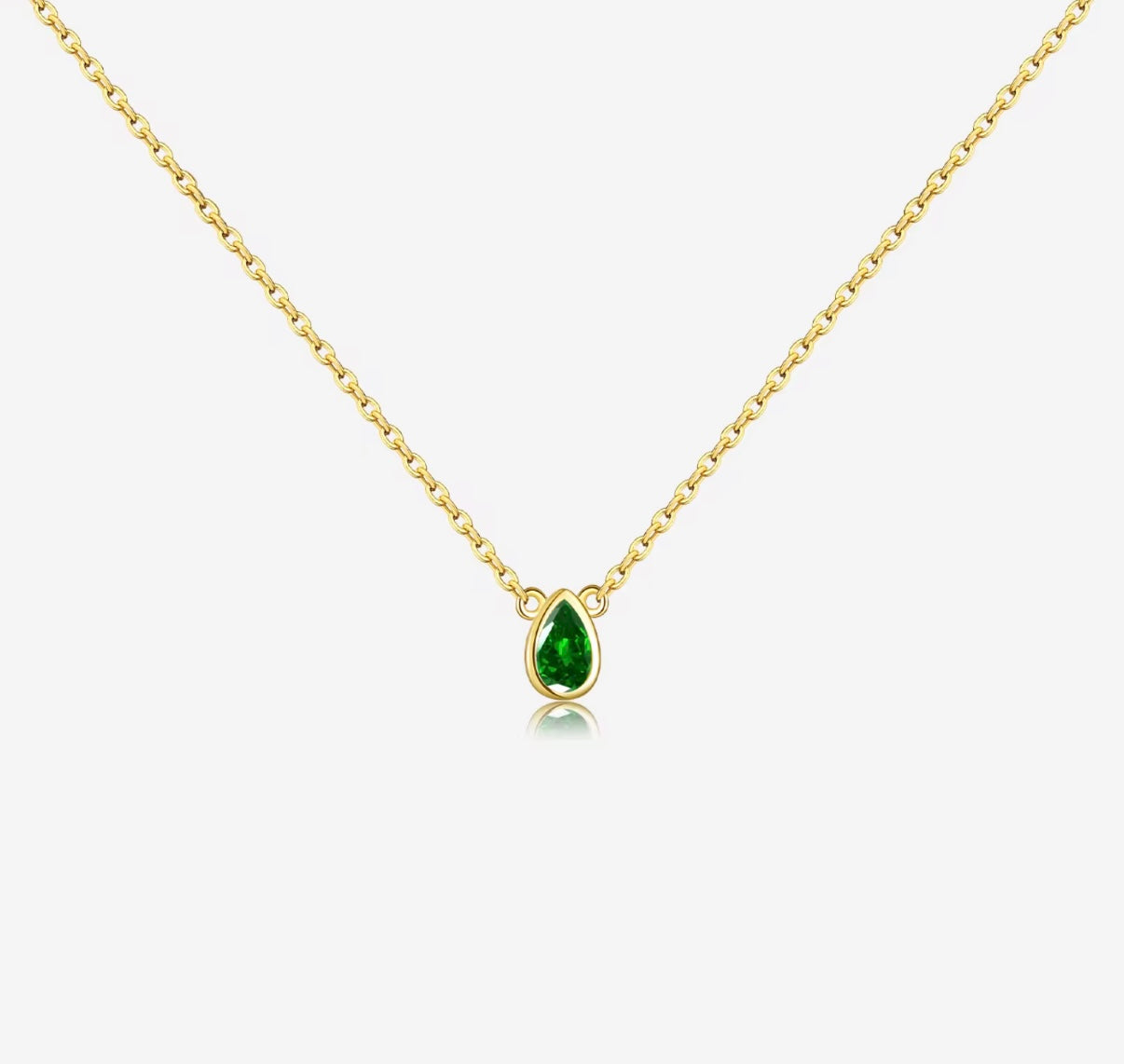 Water drop Zircon stone necklace