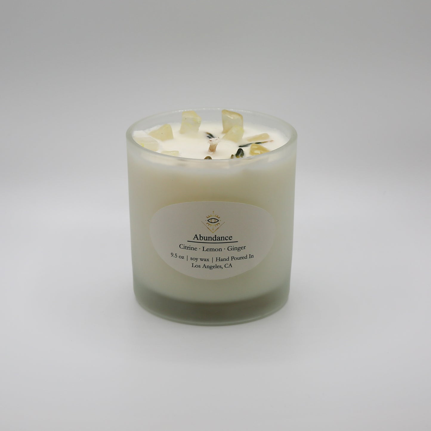 Abundance Intention Candle: Citrine Crystal